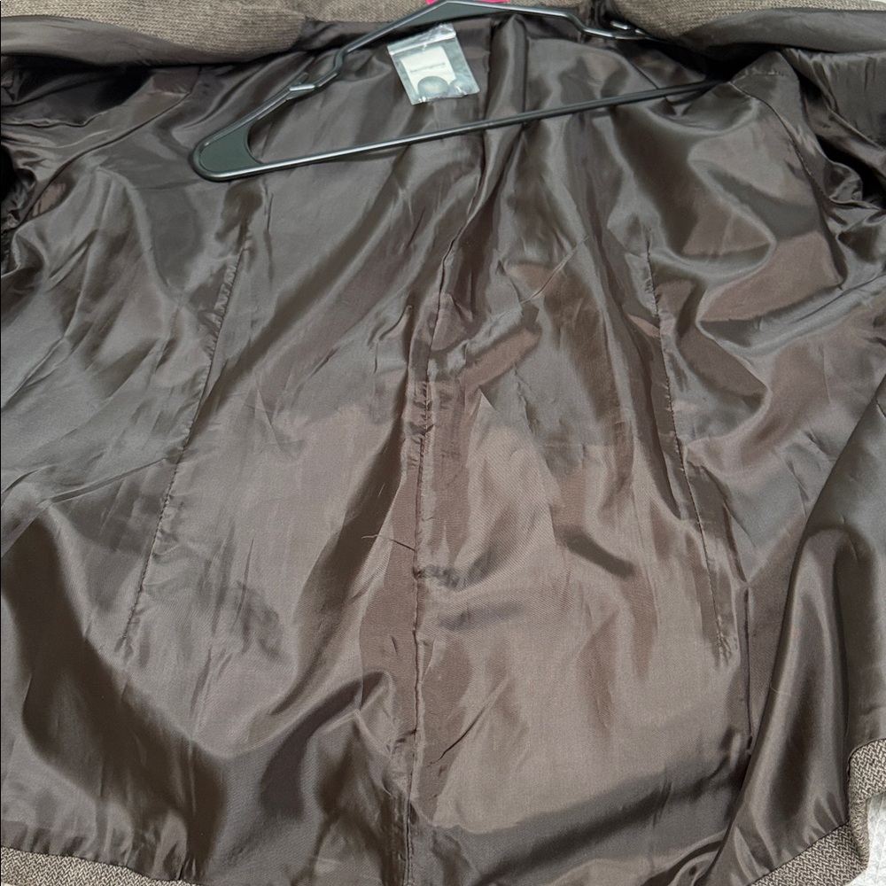 NWT Penningtons sz 22 Brown textured blazer jacket single breasted nice seams - Picture 10 of 11